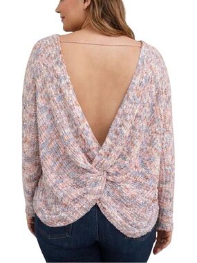 Hayden Los Angeles Confetti Twist Open Back Sweater - Size 3XL